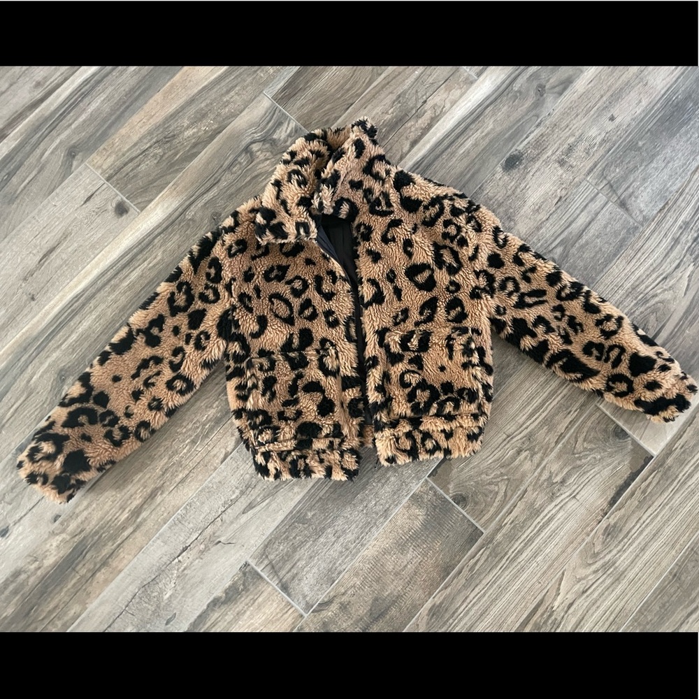 Bagatelle NYC Fluffy Leopard Jacket XS
